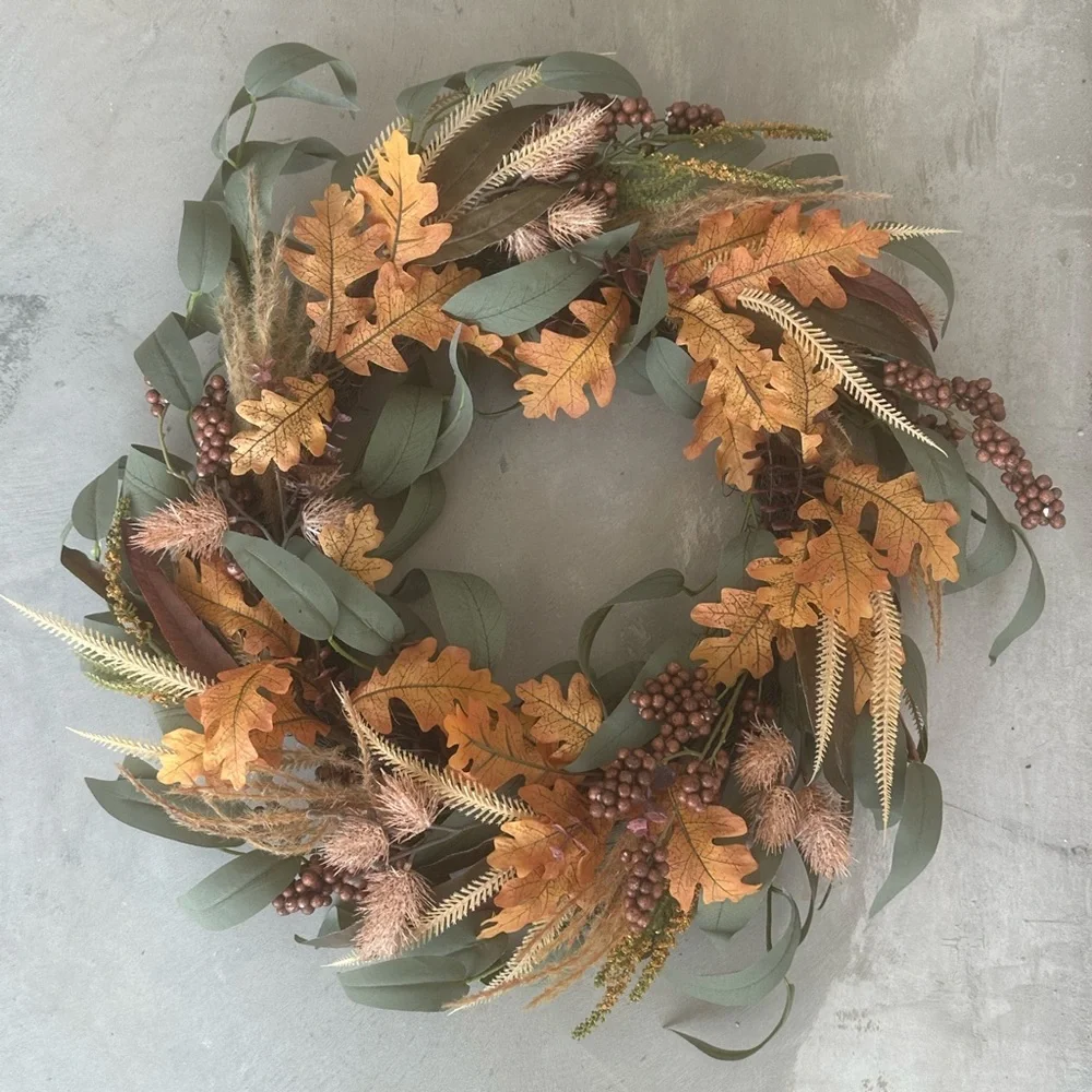 🌸NEW Autumn 🍂 Harvest Wreath with Brown and Green Accents
